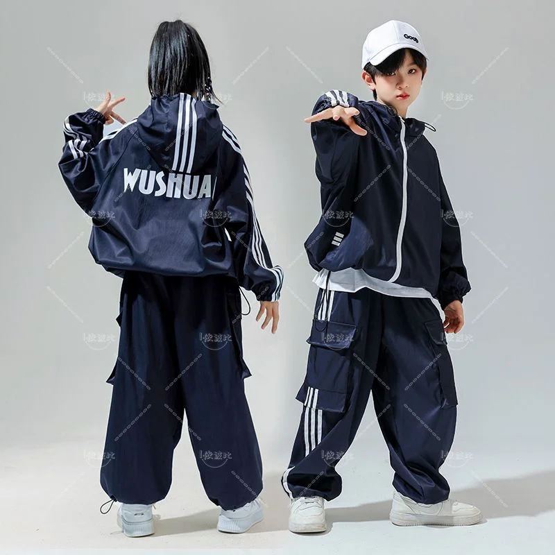 Meninos e Meninas Roupas Hip Hop, Calças Azuis, Roupas de Dança Jazz, Roupas de Performance Hip Hop