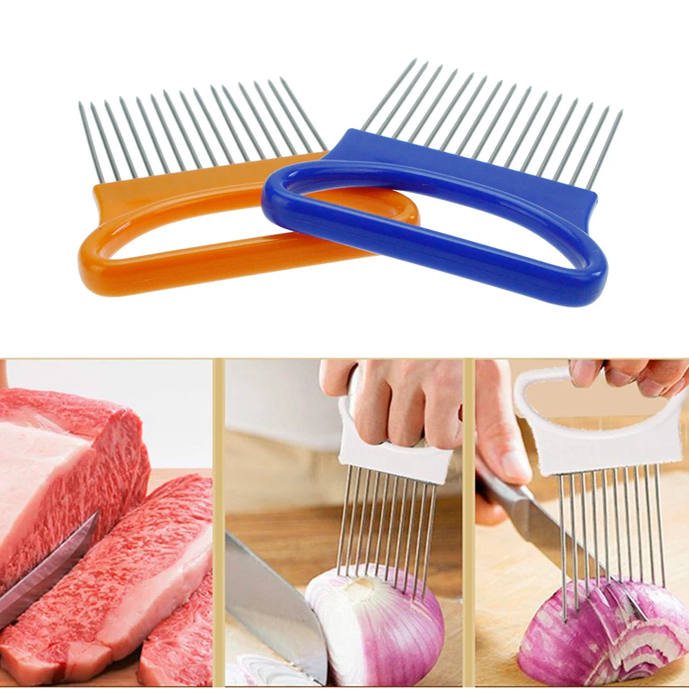

12 -Prong Fruit and Vegetable Slice Fixer Onion Holder Tomato Lemon Rack Slicer