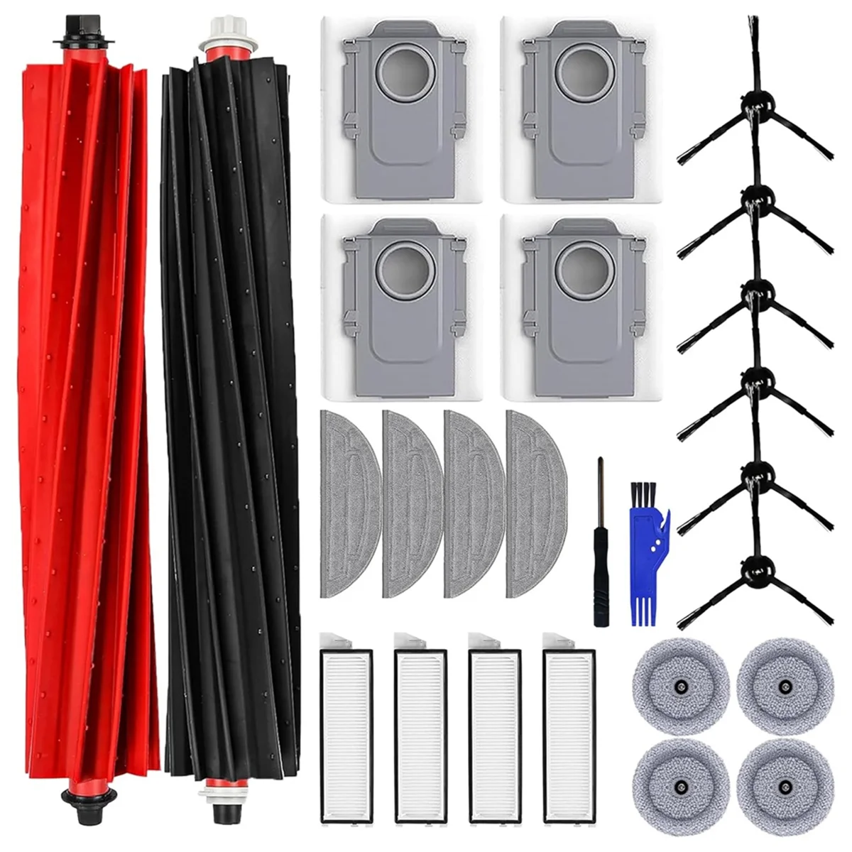 FNJK-For Roborock S8 MaxV Ultra Robot Vacuum Cleaner Main Side Brush Hepa Filter Mop Pads Dust Bags Replacement Parts