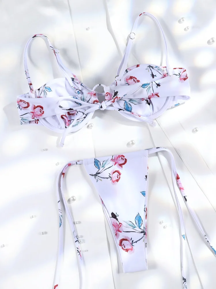 3 قطع مجموعة البكيني ملابس السباحة النسائية 2025 مثير رفع ثوب السباحة ضمادة البيكينيات منخفضة الخصر ملابس السباحة سلسلة بيكيني مجموعات #3