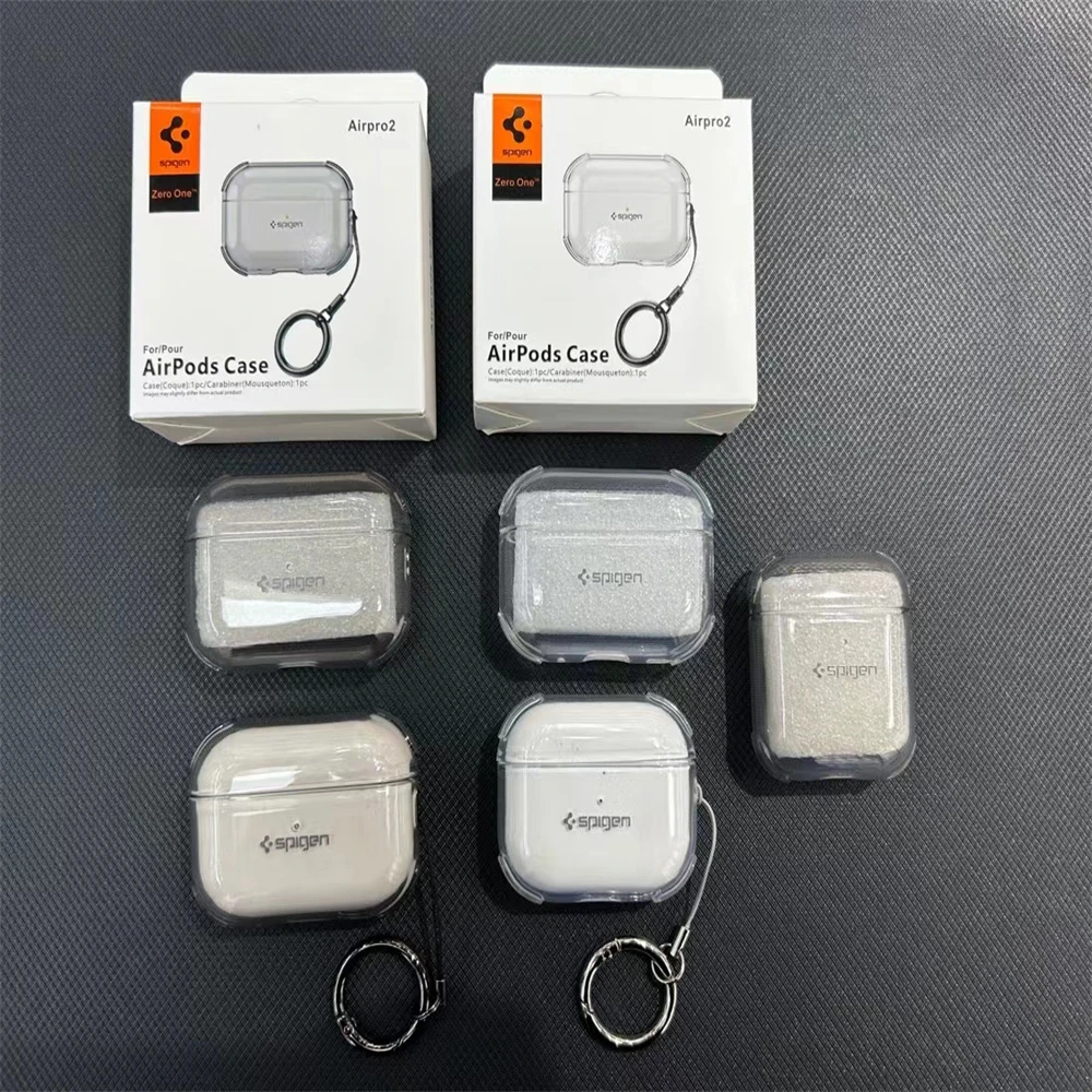 Spigen Für AirPods 5 4 Pro 3 Pro TPU Transparente Kopfhörerhülle 2026 Neu Mit Ring Anti-Verlust Klare Stoßfeste Eingebettete Weiche Hülle – Detail 6
