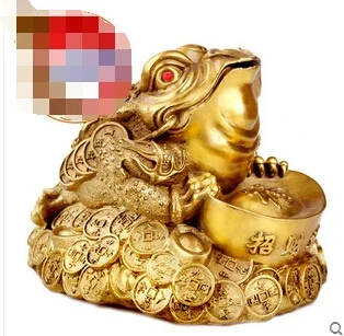 SCY 16504+++Feng Shui lucky seven copper ornaments with three gold toad toad cicada five money