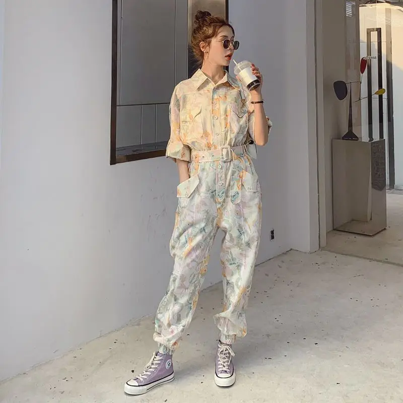 Celana Kodok Wanita 2025 Celana Kargo Baru Fashion Cetak Musim Semi Musim Gugur Musim Panas