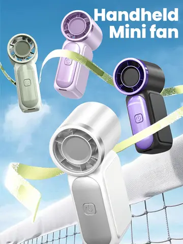 Portable Handheld Mini Fan 5 Speed Adjust Type c Rechargeable Fan Digital Display Desktop Fan Outdoor
