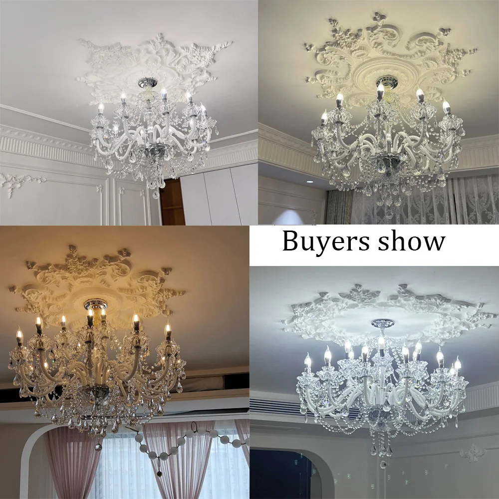ใหม่โมเดิร์นโคมไฟระย้าคริสตัลยุโรปงานแต่งงานเทียน LED ห้องนอนห้องรับประทานอาหารห้องนั่งเล่นไฟขายส่งจุดหรูหรา