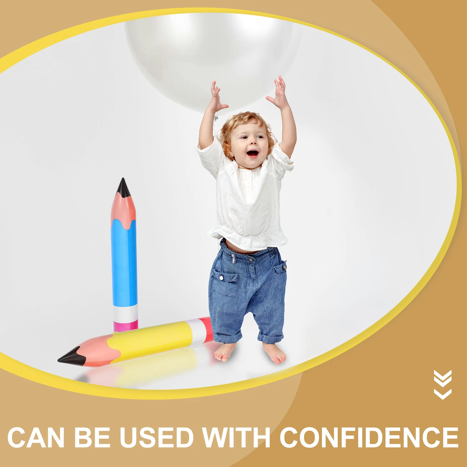 

4Pcs Inflatable Crayon Giant Prop for Party Favors Classroom Decorative Inflatable Crayon for School Events Party Favor