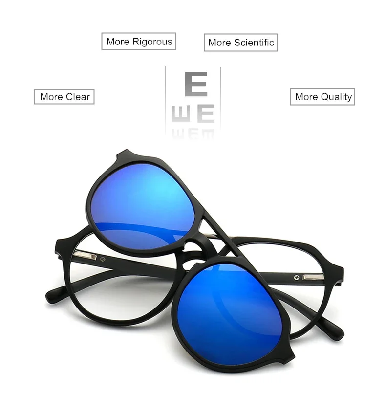 Magnet Clip Sonnenbrille Doppel Strahl Myopie Brille Dioptrien-0,5 Zu-10 Männer Frauen Mode Kurzsichtig Rezept Brille F224 – Detail 2