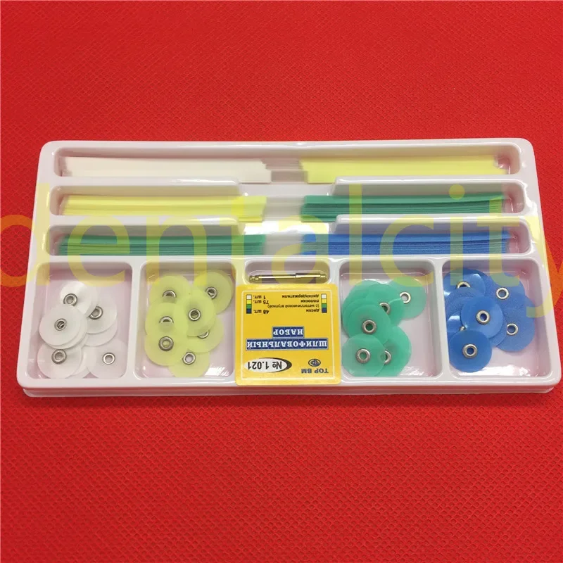 QSWTITAN Dischi per rifinitura e lucidatura dentale Strisce per lucidatura Set di mandrini Forniture dentali Materiale di riempimento in resina Porta aghi