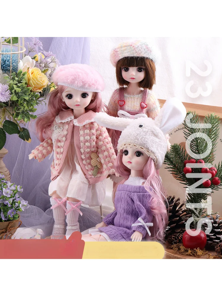 1/6 BJD Puppe 30 cm Prinzessin Puppenkleidung mit abnehmbarem Kleid für Mädchen Kinder Geburtstagsgeschenk Sammlerspielzeug ﻿