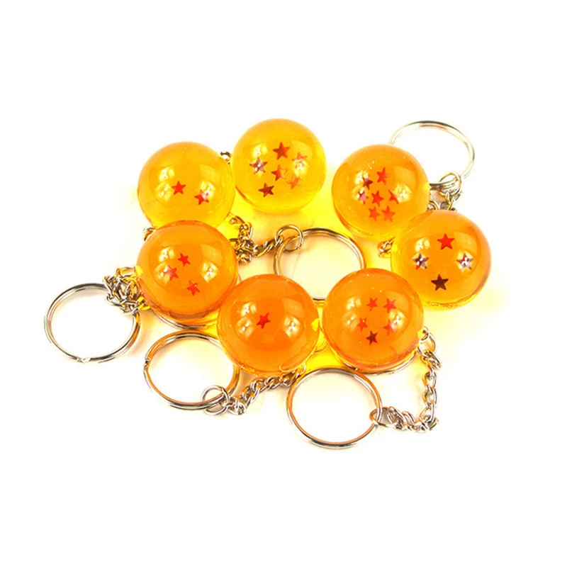 2.7cm 7PCS/set Dragon Ball Z Anime Son Goku Shenron Dragonball Crystal Ball Resin Action Figure Model Toy Kids GIft Keychain