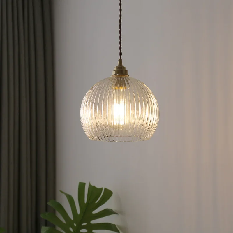 Nordic Glass Pendant Light Stripe Design Hanging Chandelier Living Room Led Lamp Dining Table Lighting Bedroom Decoration Home