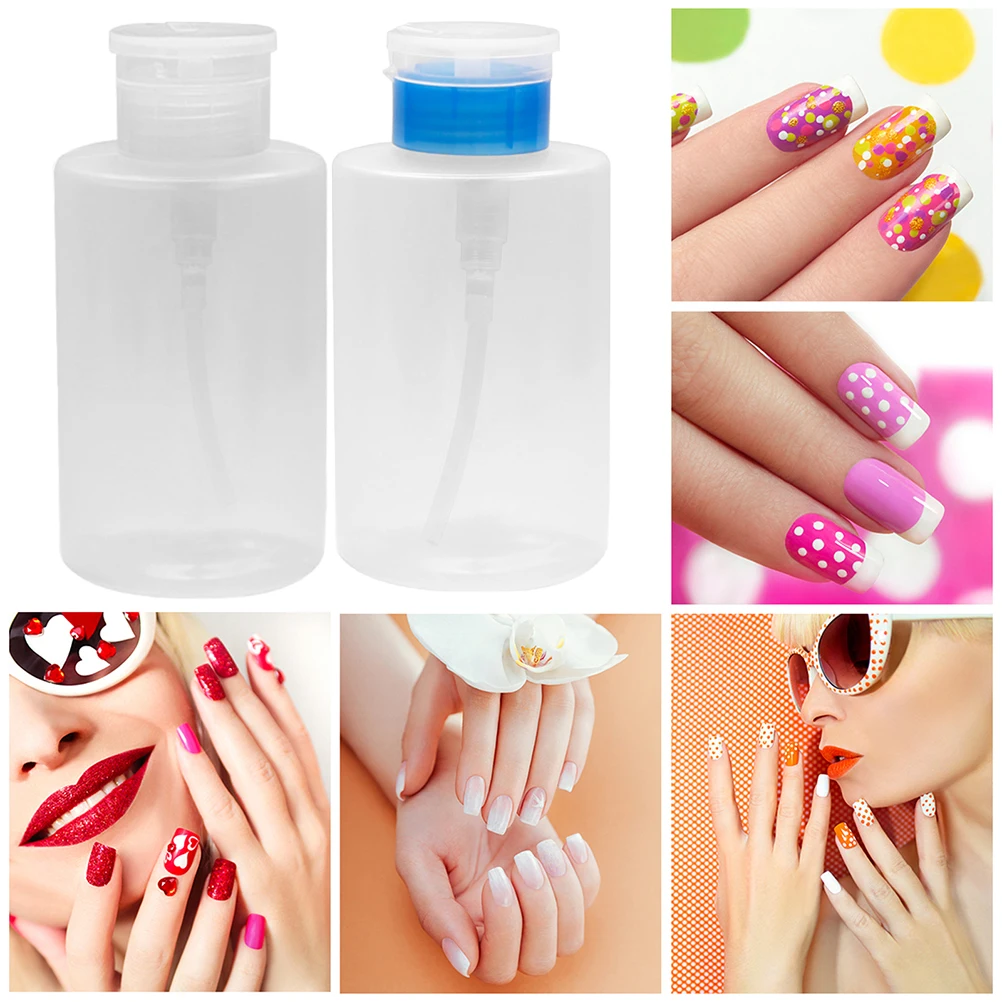 

2 Pcs Nail Remover Bottles Refillable Portable Empty Storage Containers Manicure Supplies Wide Mouth PP Material