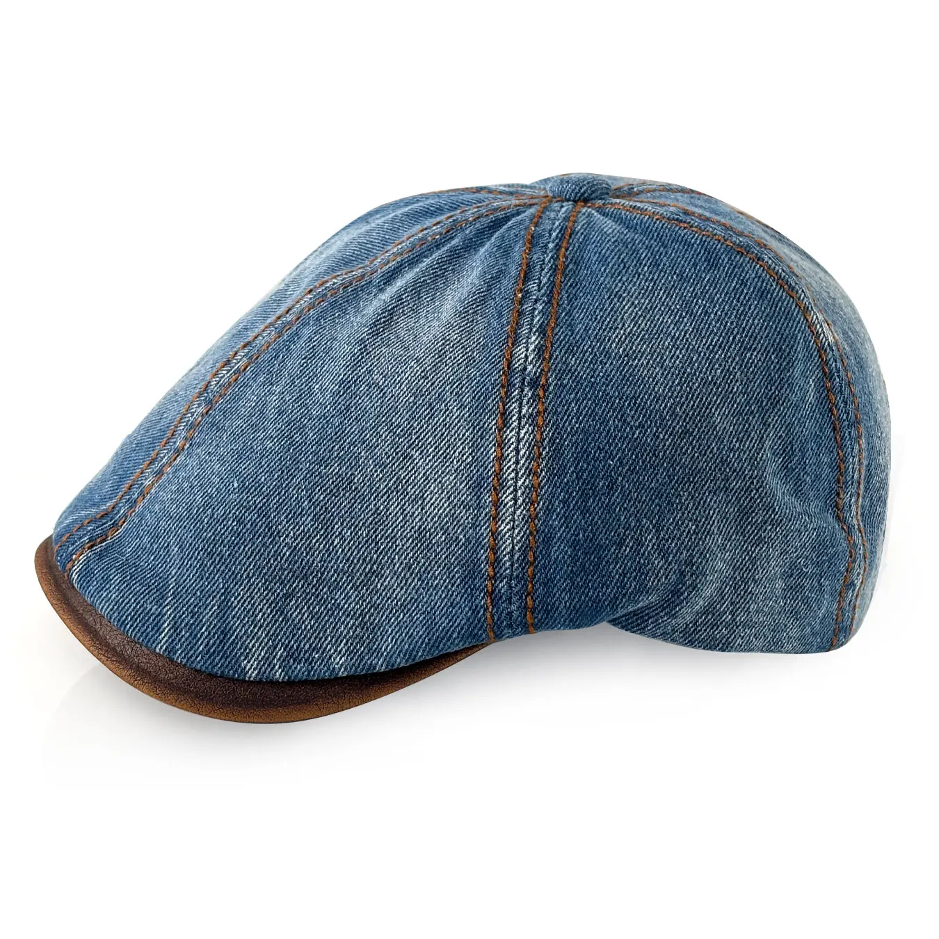 Neue Washed-Denim-Baskenmütze im britischen Stil, ganzjährig tragbare Schirmmütze, Newsboy-Mütze, Vintage-Künstlerhut, Unisex, ein modisches Accessoire für den Alltag