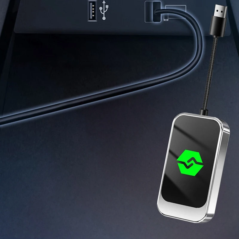 Adaptor USB nirkabel 2 dalam 1 untuk mobil, adaptor otomatis Android 2 dalam 1 dengan kabel konversi, adaptor mobil ke nirkabel