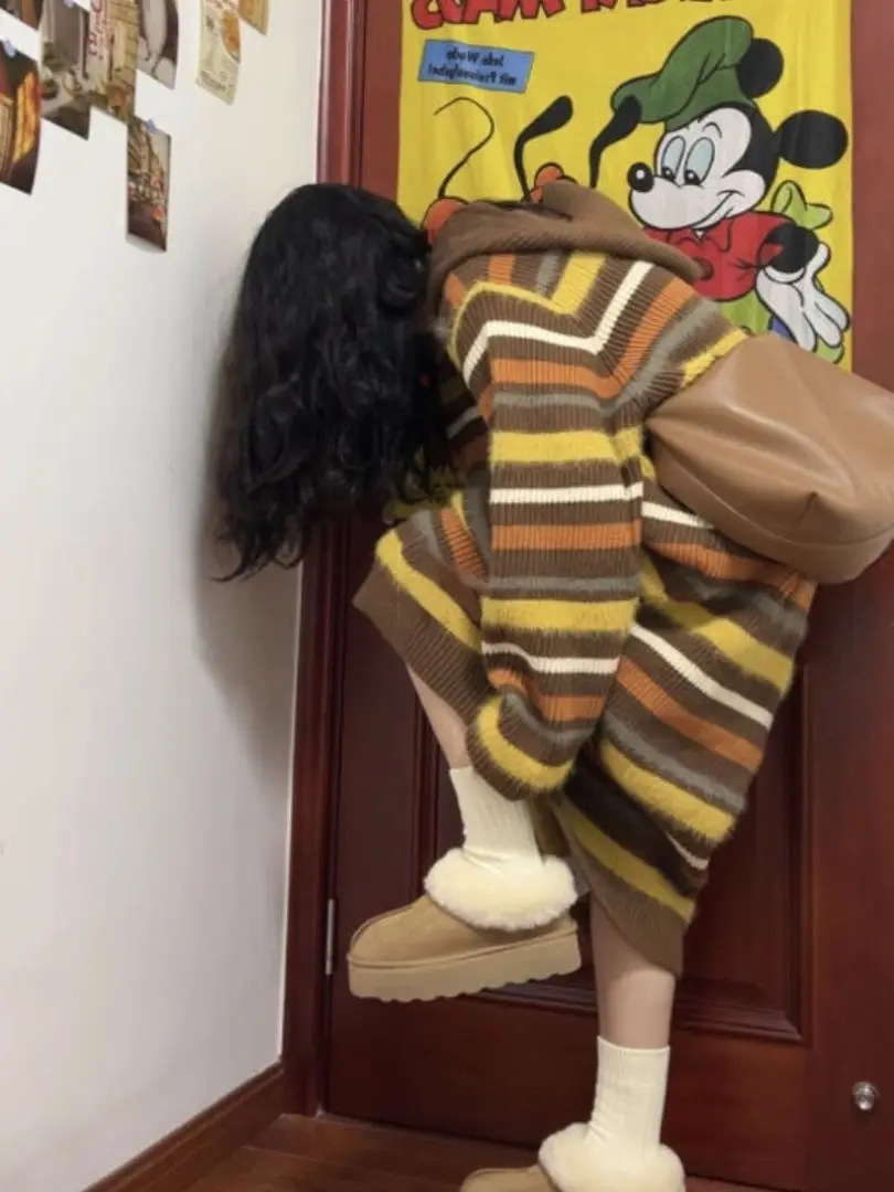 

Пуловер длиной до колена, свитера в корейском стиле, джемперы, женские драпированные джемперы с полуворотником, уличная одежда для утренних мам, водолазки с лацканами, массивные