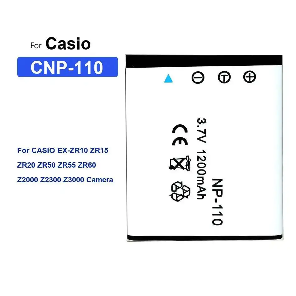 

Аккумулятор для камеры CNP-110 1200 мАч для Casio EX-ZR10 ZR15 ZR20 ZR50 ZR55 ZR60 Z2000 Z2300 Z3000