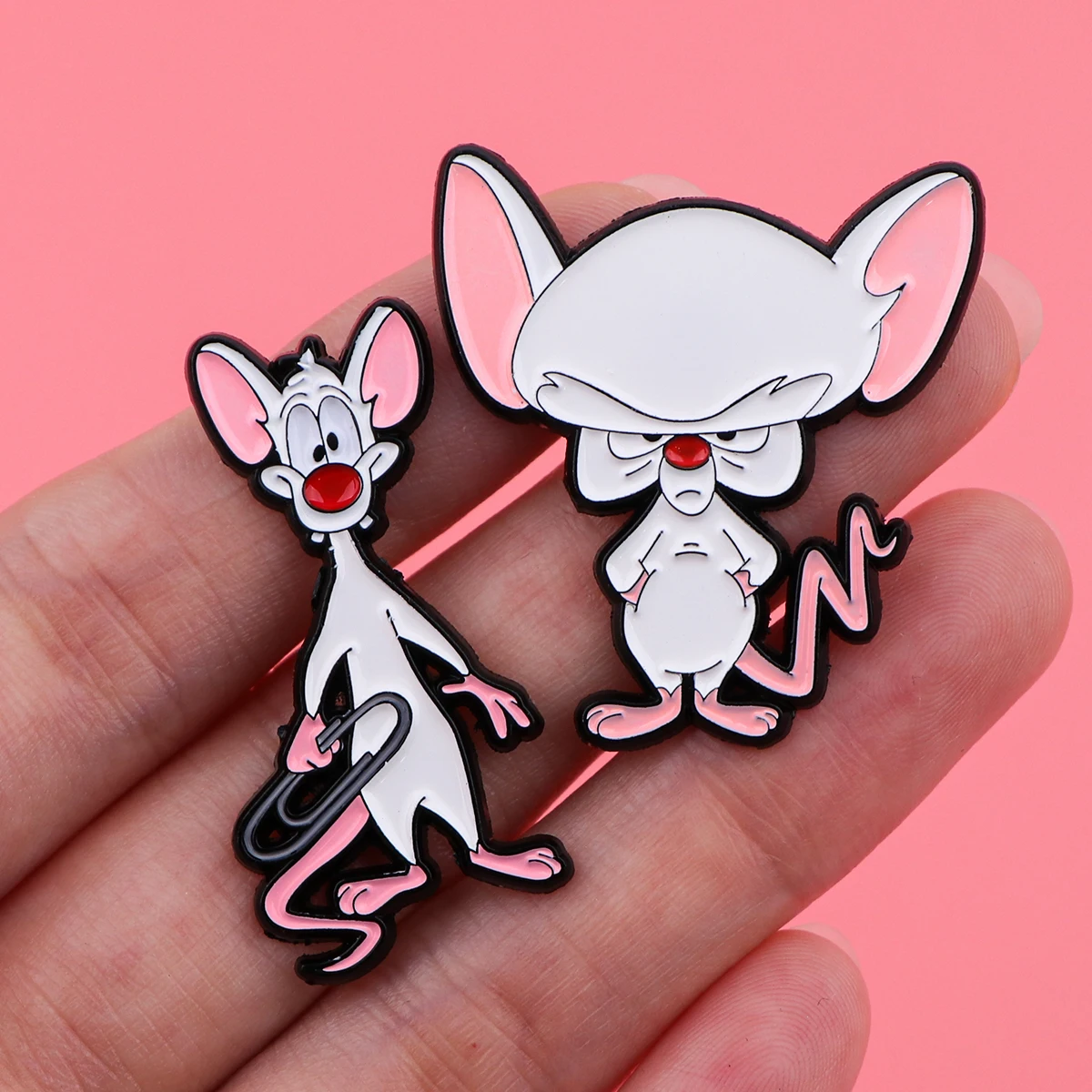 9-teiliges süßes Emaille-Pin-Set, Cartoon-Maus-Brosche für Mantel, Damenbroschen, Kragen- und Reversnadeln, Metallabzeichen, Schmuck, Geschenk für Freunde – Detail 6