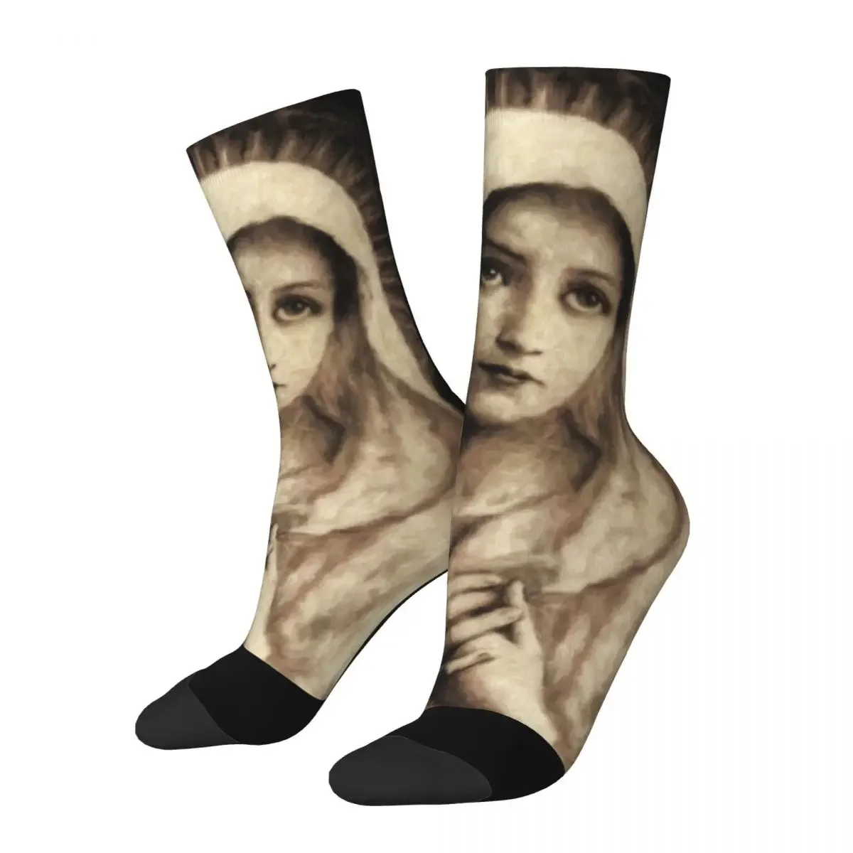 Funny Our Lady Of Guadalupe Theme Design Print Socks Merch All Season Vintage Virgin Mary Comfortable Long Socks Breathable