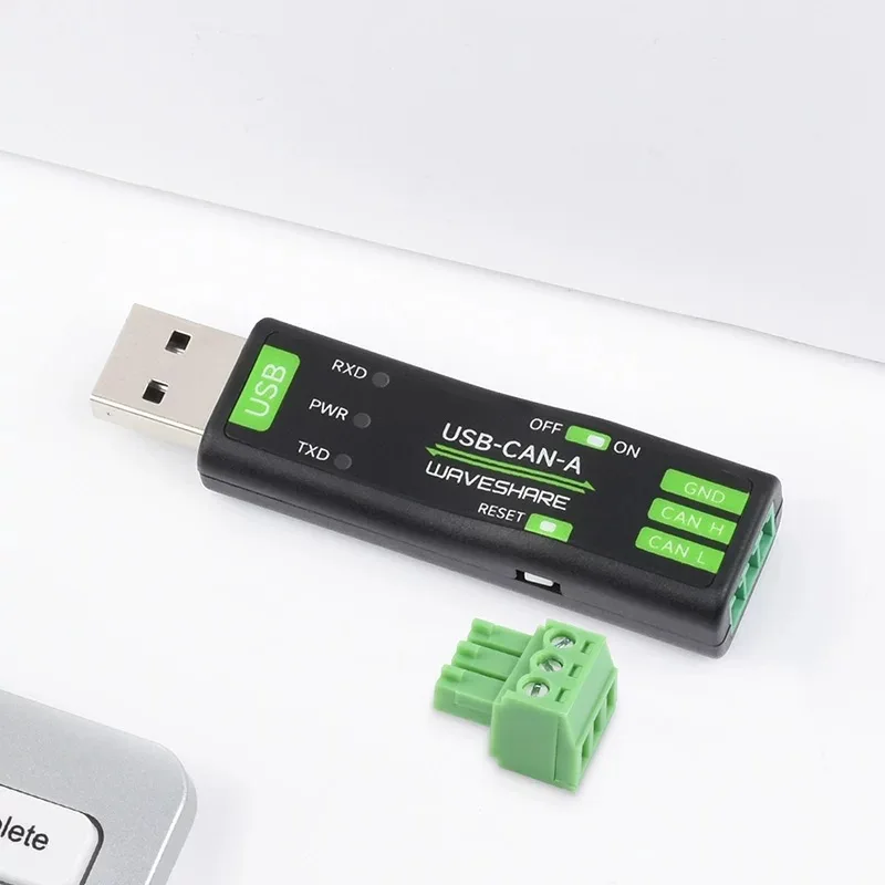 Analizador adaptador USB A CAN modelo A, solución de Chip STM32, tasa de baudios definida por el usuario de Waveshare, múltiples modos de trabajo