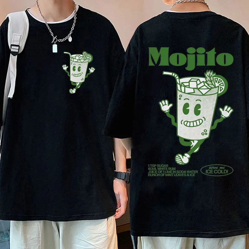 

Funny Mojito Cocktail Graphic T Shirts Men Women's Summer High Quality Vintage Oversized T-shirt Fashion Casual Cartoon Tshirt