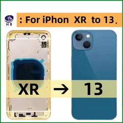 For iPhone XR To 13 Diy Housing rear battery midframe replacement, XR like 13 chassis Xr to 13  frame + tool XR to 14 Matte