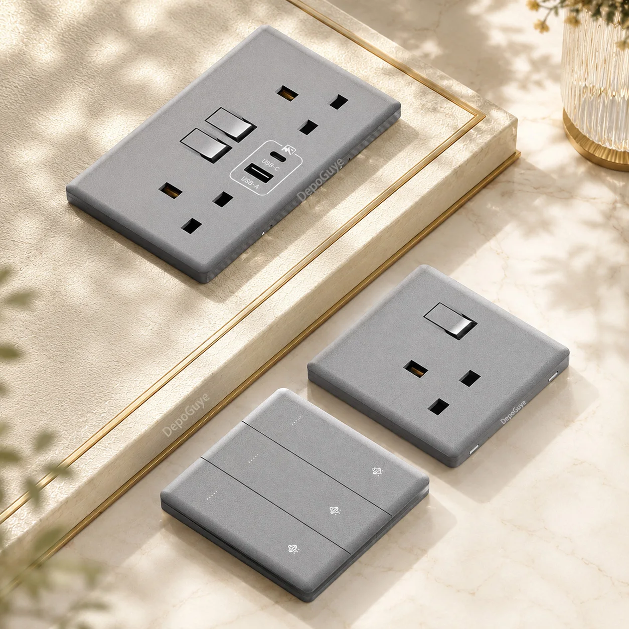 Ultra-Thin UK Power Socket 13A - Smart Wall Socket recension och pris