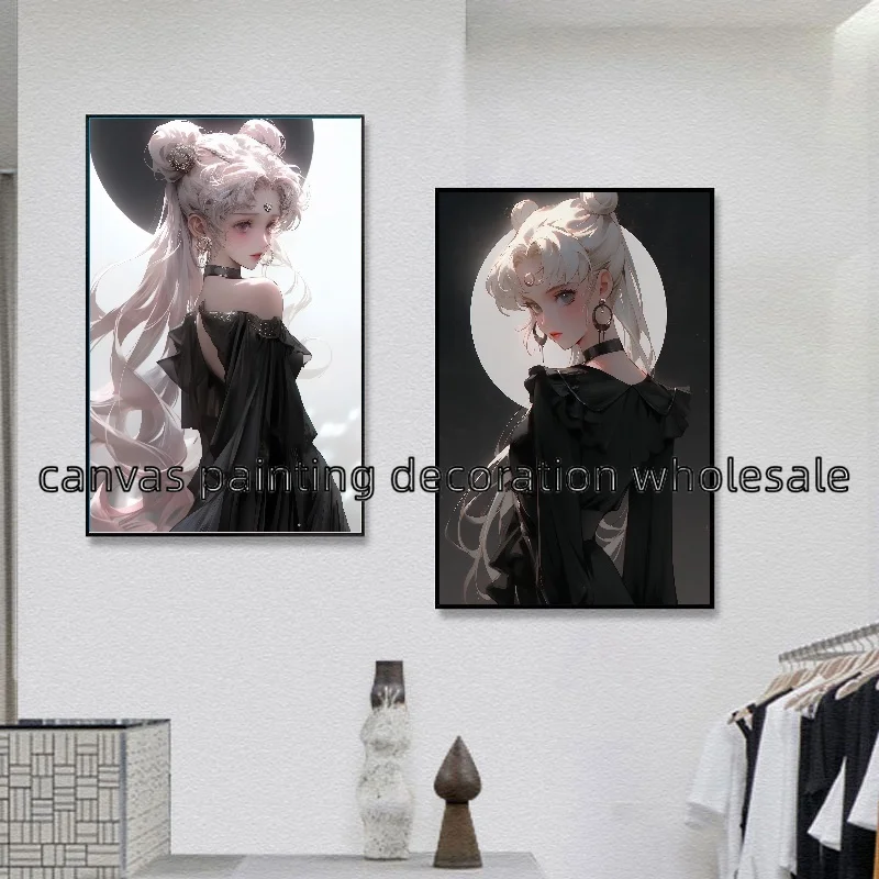 Sailor Moon Cartoon Poster Decoration Picture Room Wall High Quality Canvas Painting Home Decoration Wall Decorative Painting