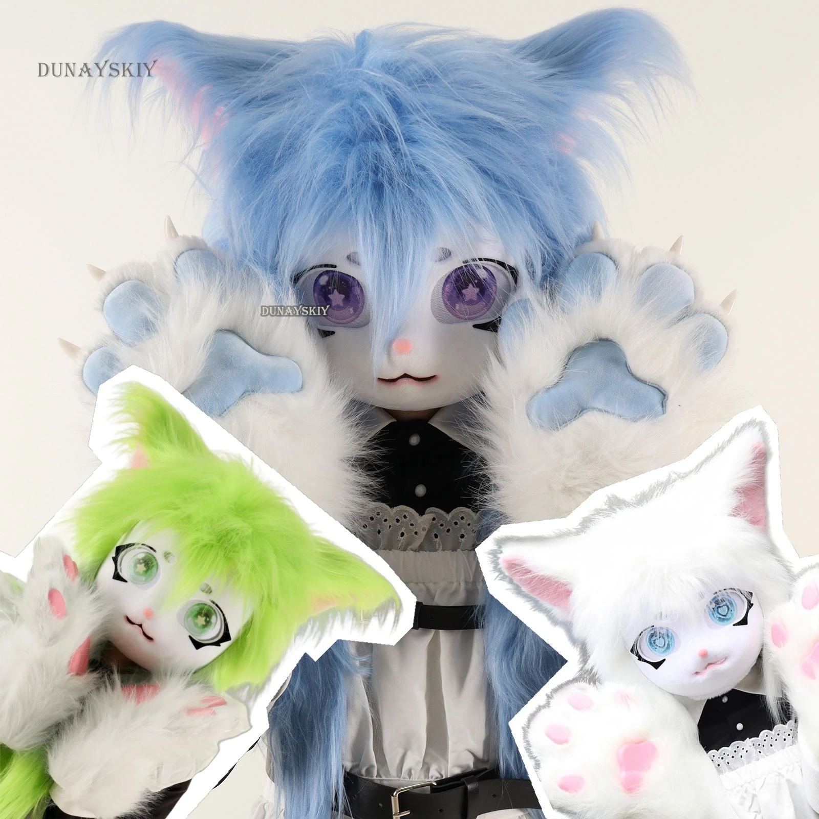 

Kig Fursuit Kigurumi Headset Furry Cosplay Costume Kawaii Cute Animal Comiket Furries Paw Head Base Mask Rabbit Cat Doll Costume