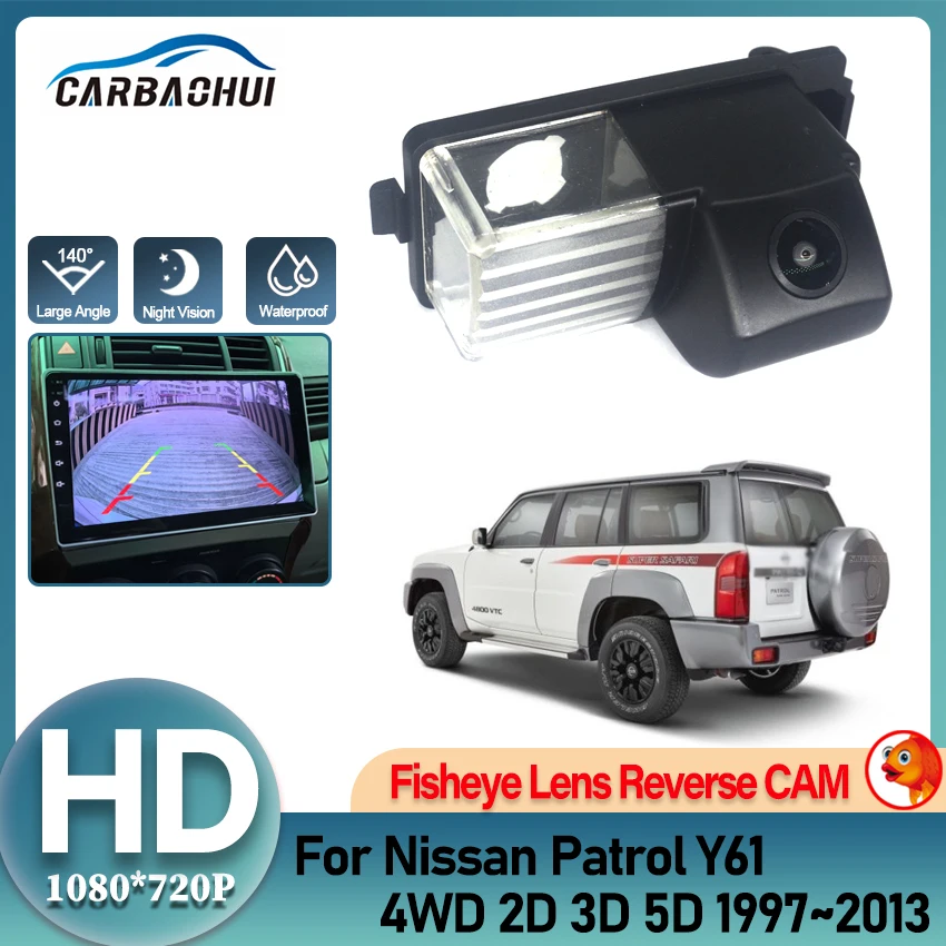 HD Rear Camera For Nissan Patrol Y61 4WD 2D 3D 5D 1997~2013 Fisheye Night vision Parking Reversing Camera license plate Camera