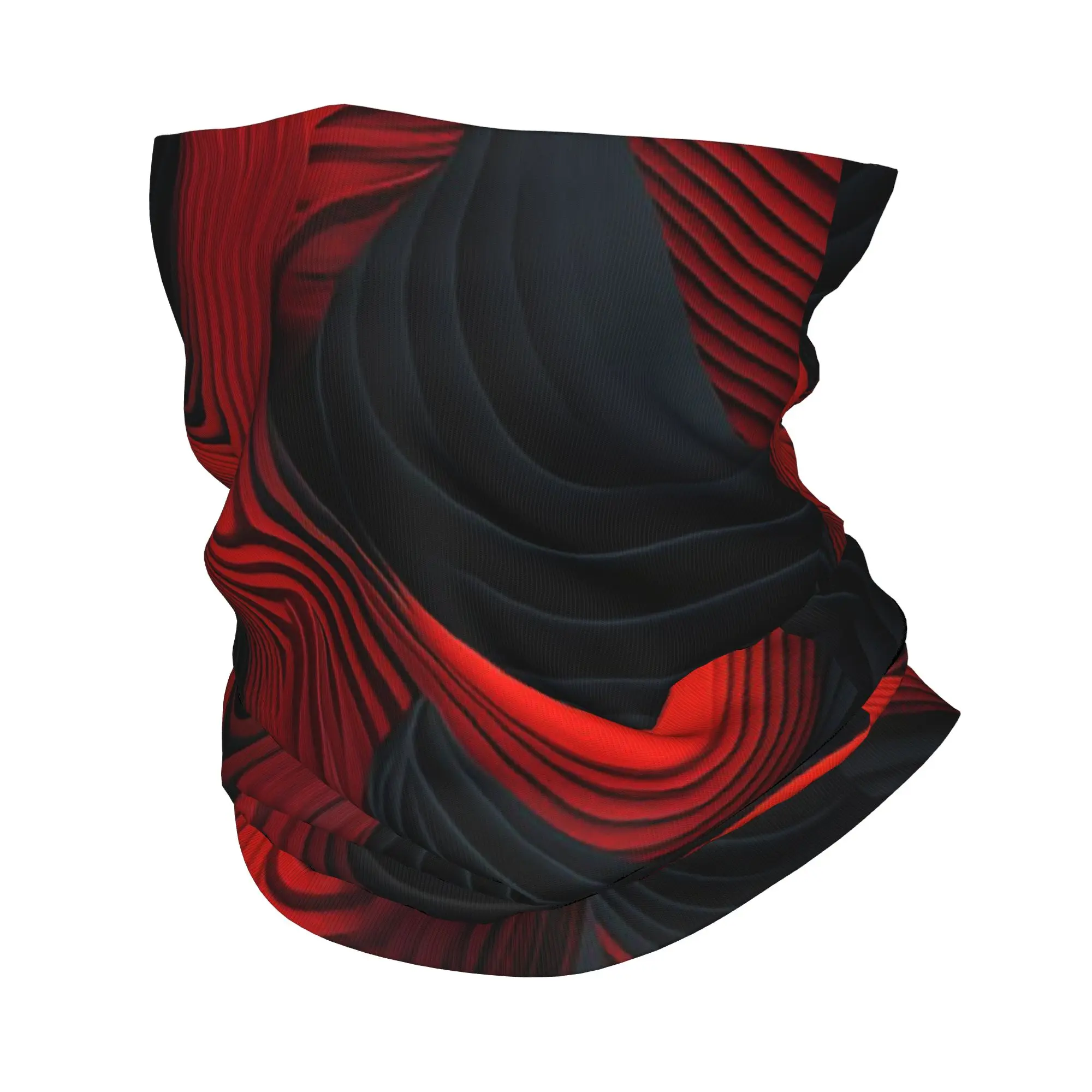 

Red And Black Wave Pattern Bandana Neck Cover Printed Wrap Mask Scarf Multi-use Balaclava Hiking Fishing Unisex Adult