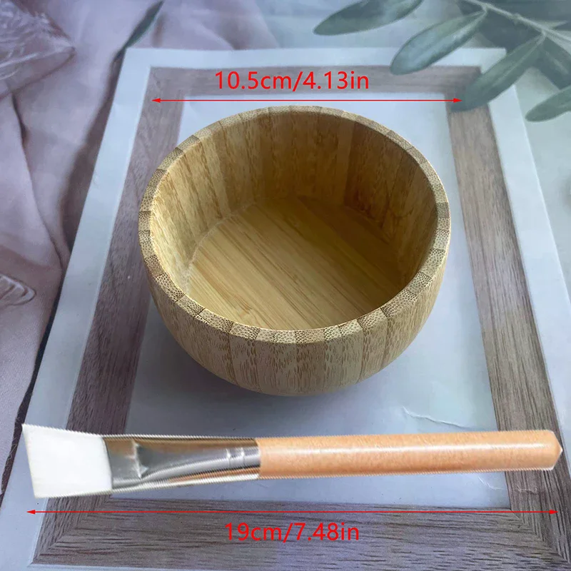 1Set Vrouwen Lady DIY Gezichtsmasker Kit Gezichtsmasker Bamboe Kom Mengstok Lepel Spatel Kit Cosmetische Schoonheid Tool Huidverzorging