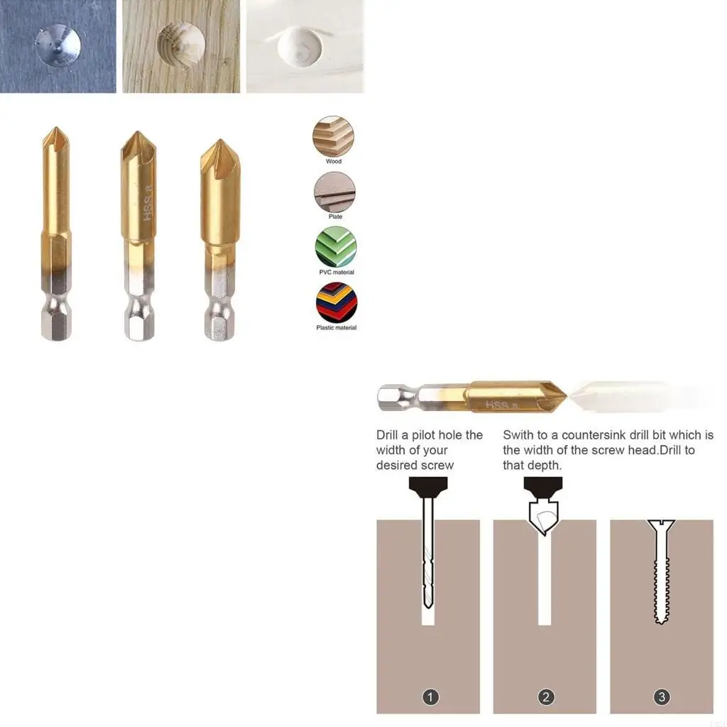 P82E Atualizada Bit broca rocha ritmo velocidade Bit Bit Sinker Bit 3 Pcs 5 flauta 1/4 Hapy para