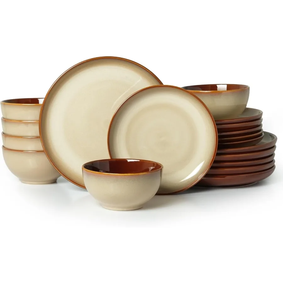 

Керамический набор посуды для 6 18-х предметов. Набор столовой посуды для малых и средних семей. Реактивная глазурь. Можно мыть в посудомоечной машине и в микроволновой печи.