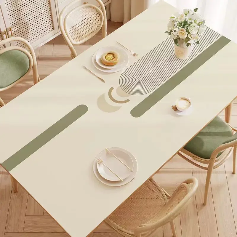 

Waterproof and Oil-proof Leave-in Washable Rectangular Nordic Light Luxury Anti-scalding Dining Table Mat