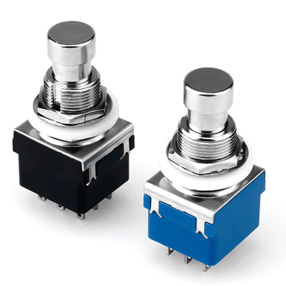 Guitar Effect Pedal 3PDT Pushbutton Pedal Footswitch 9 Pin ON-ON Self-locking Latching Stomp Push Button