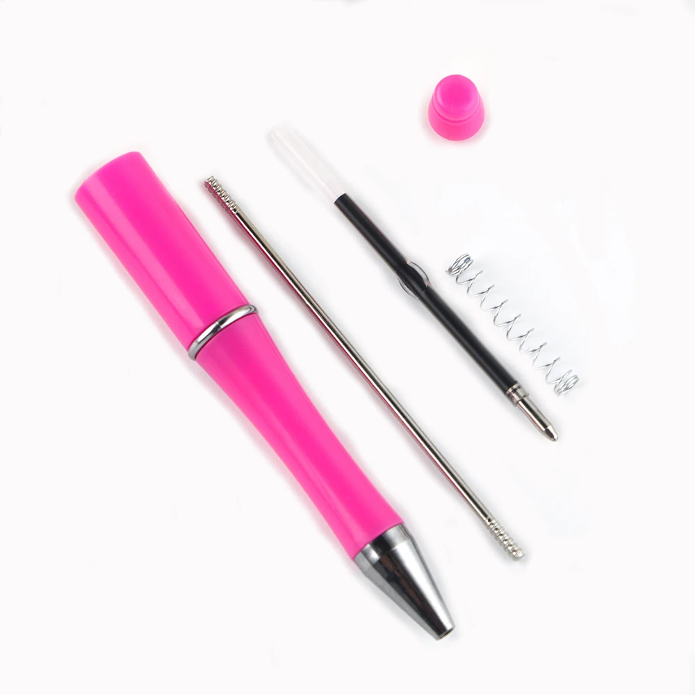 1set/Box  Bead Pen Plastic Ballpoint Pen DIY Beaded Pen School Office Writing Supplies Stationery Wedding Gift Accessories
