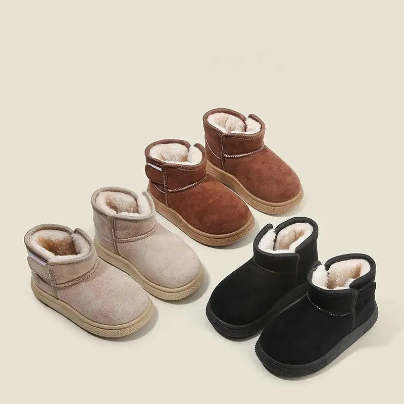 

Boy Ankle Boots Winter Thicken Cotton Shoes Keep Warm Outdoors Girl Child Versatile Kawaii Cute Fashion New Style Casual Shoe