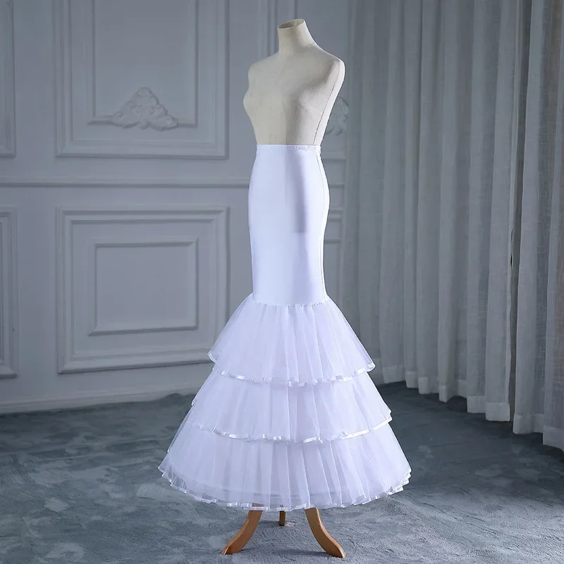 Robe de mariée coupe couvertes en fil de cristal, grande robe en queue de poisson, robe de socle désossée, jupon de princesse doublé, jupe longue de mariée