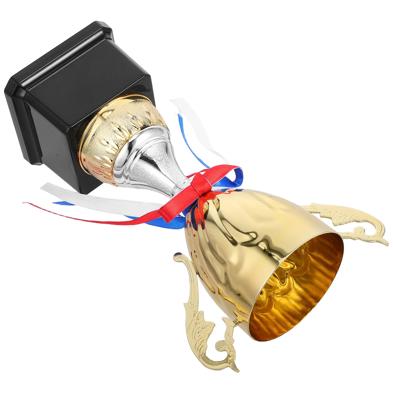 

1Pcs Metal Trophy Golden Cup Design Plastic Base Award for Sports Competition School Tournament Game Prize Trophy