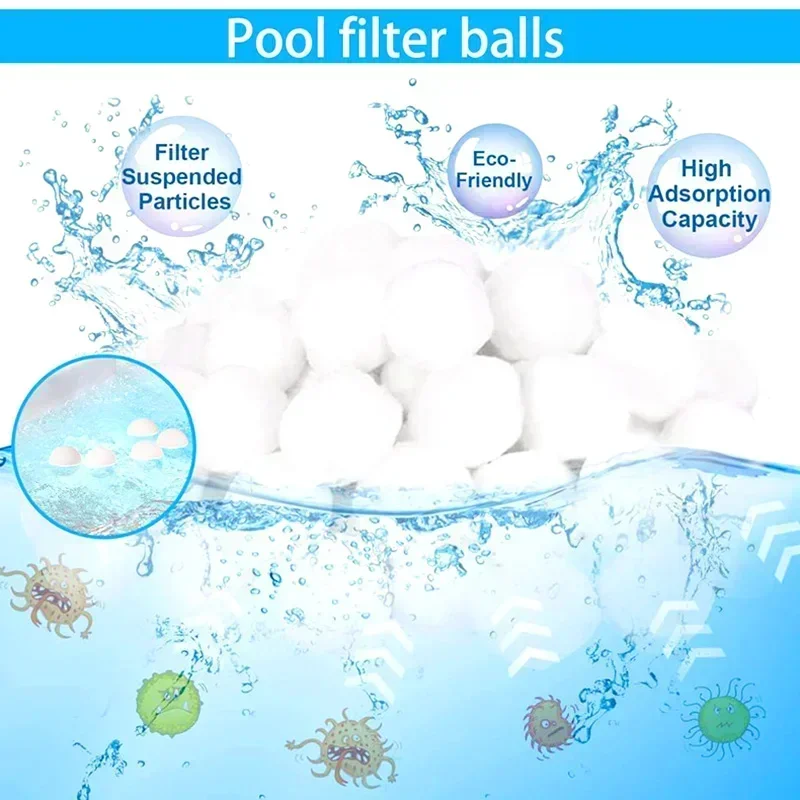 700g/1400g Water Fiber Cotton Balls White Filter Ball Lightweight High Strength Swimming Pool Cleaning Ball Pool Cleaning Tools