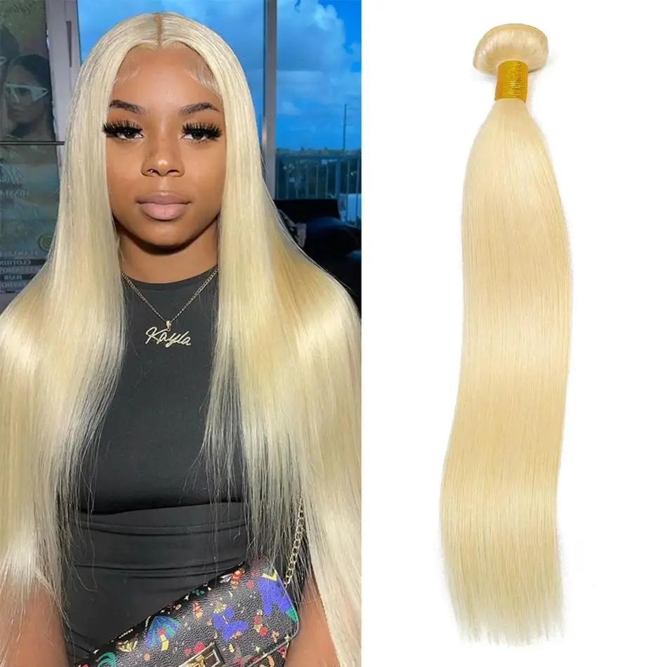 

Blonde 613 Straight Human Hair Bundles Remy Hair Extensions For Women Honey Blonde Brazilian Hair Weaving 1 3 Bundle Deal