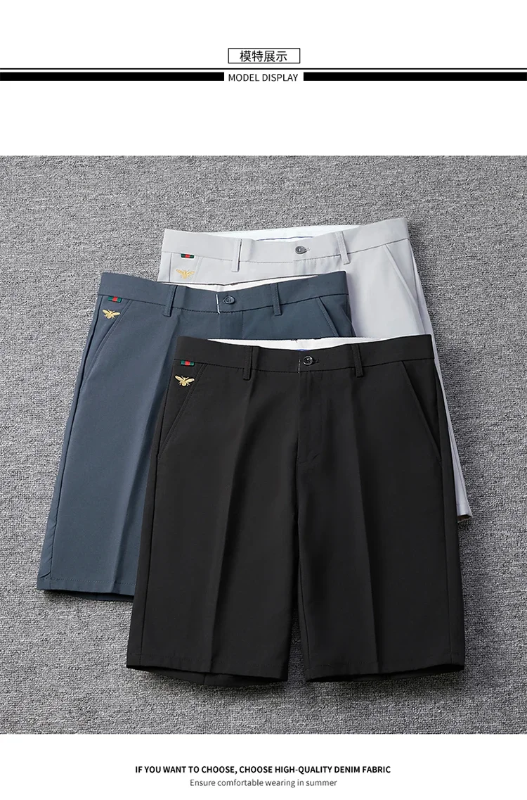Marken-Formelle Shorts für Herren Koreanische Business-Shorts Lässige Chino-Shorts Herren Büro-Hosen Coole Atmungsaktive Sommer-Arbeitskleidung – Detail 14