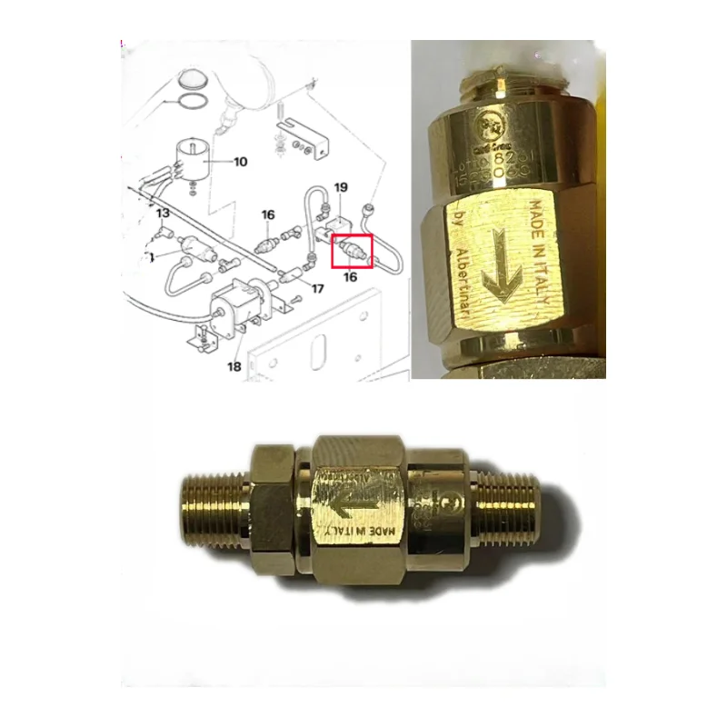 

Coffee machine import factory universal inlet and outlet water flow check valve to prevent backflow copper valve accessories