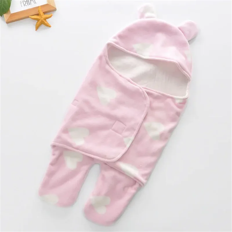 Ins Style Newborn Solid Color Sleeping Bags Cute Love Dot Printed Pattern Sleeping Bags Simple Baby Split Leg Sleeping Bags