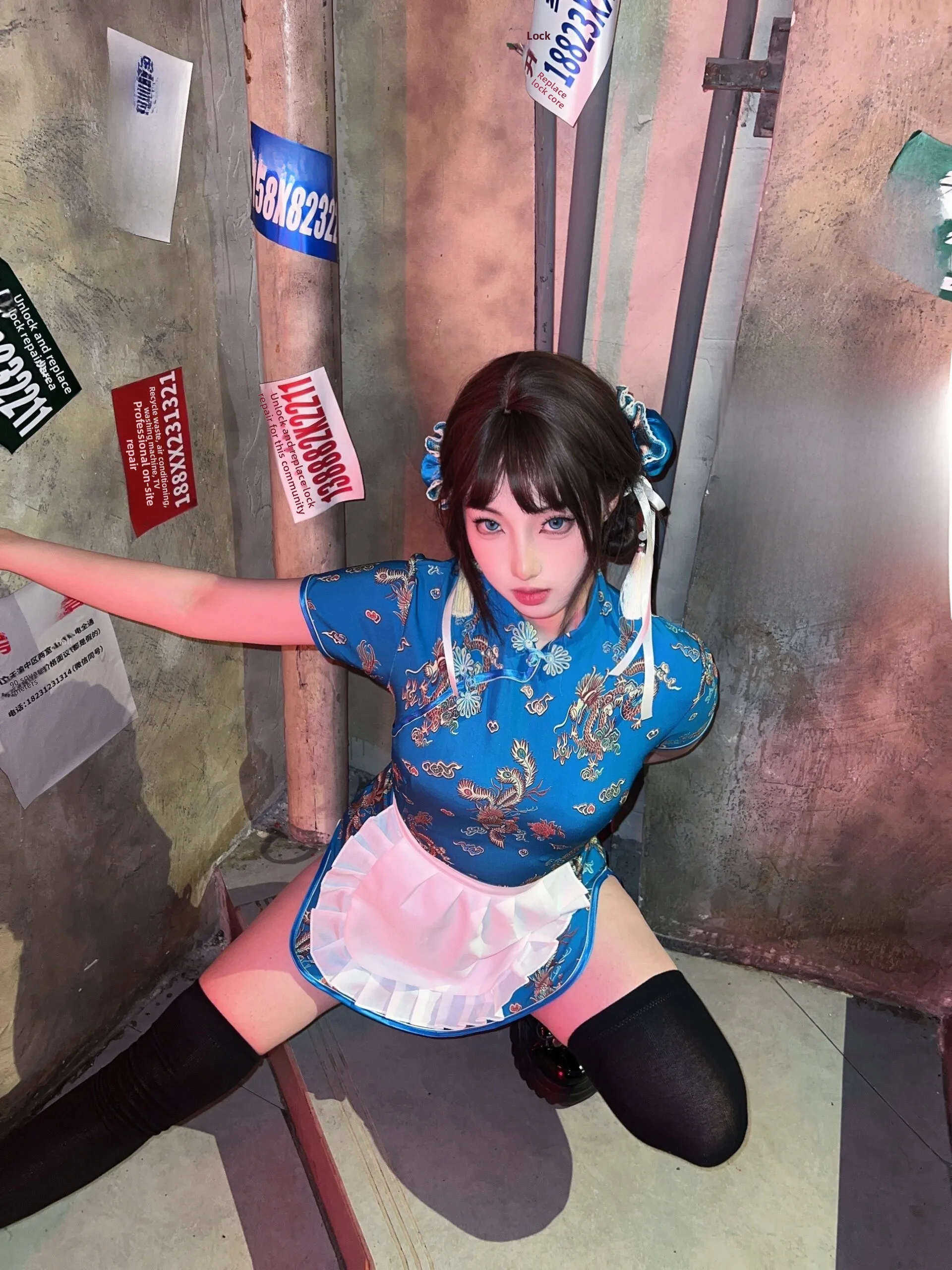 Nuevo Chino Sle Dr loween Cisas Cosplay orm suave chica falda de sirvienta ort uso diario
