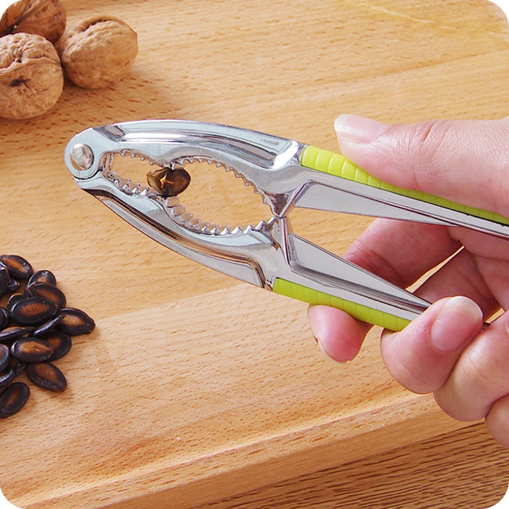 

Nutcracker Walnut Crab Lobster Tool Sturdy H Opens 180 Degrees Serrated Edge Hard Nut Seafood Cracker Plier Shelling Kitchen