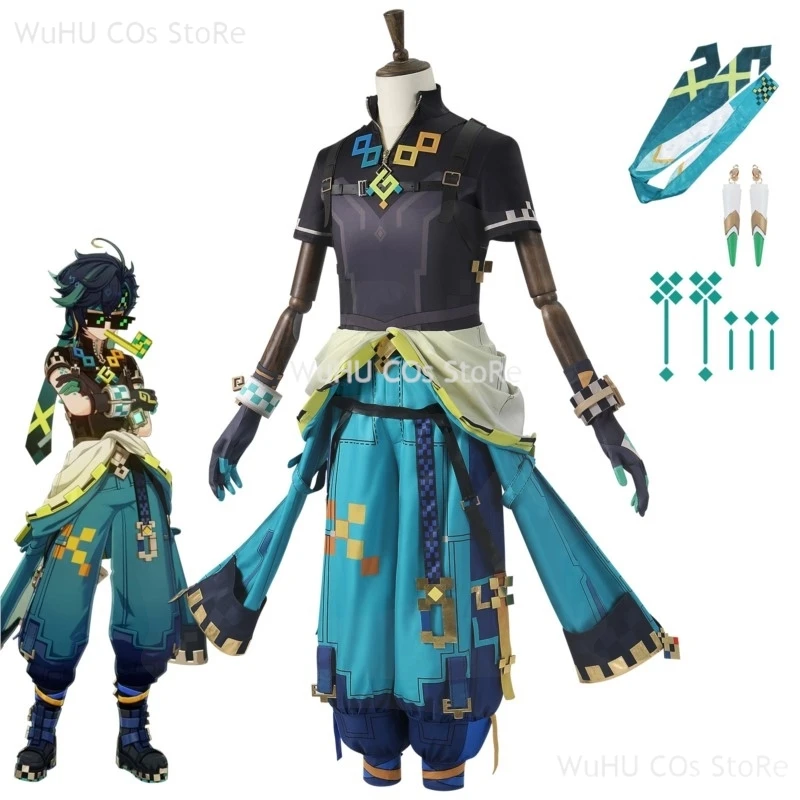 

Kinich Cosplay Game Genshinimpact Kinich Cosplay Costume Wig Full Set Anime Role Play Halloween Party Comic Con Suits Shoes