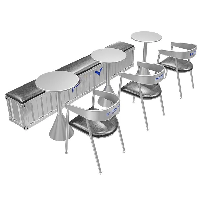 

Internet celebrity milk tea shop table and chair combination, coffee shop bar table and chair combination
