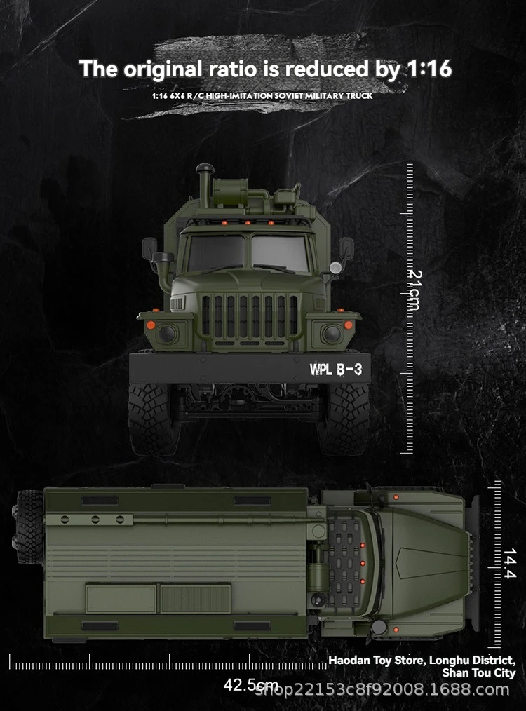 Wpl rc caminhão de controle remoto carro 6wd alta velocidade fora da estrada veículo 1/16 escala completa modelo simulação meninos brinquedos presente natal crianças