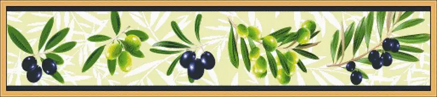 

Embroidery Threads for Christmas, Cross Stitch Kits, Beautiful, Fresh Olive Leaves and Fruits, 101-28